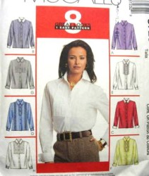 3723 MCCALLS  8 GREAT LONG SLEEVE BUTTON SHIRTS PATTERN 16-2 OR ,8-14 CHOICE UNCUT